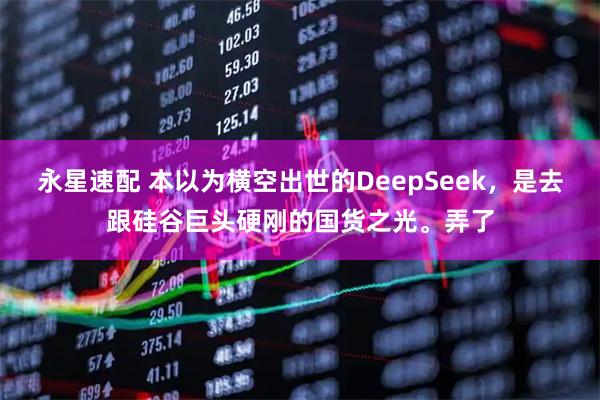 永星速配 本以为横空出世的DeepSeek，是去跟硅谷巨头硬刚的国货之光。弄了